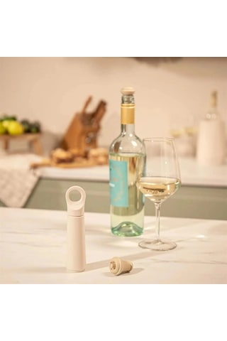 Vacu Vin 7812606 Şarap Vakum Seti 1 Pompa 1 Şarap Tıpası Bej