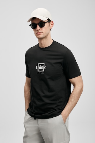 Lufian Thınk Modern Grafik T- Shirt Siyah Siyah 111020310100100