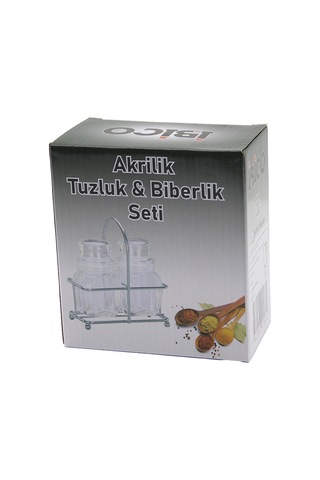 Akrilik Tuzluk Biberlik Baharatlık Metal Standlı