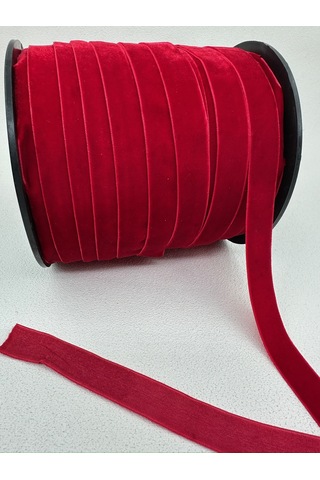 2 Cm Düz Kadife-kırmızı-5 Metre-yılbaşı Paket Süslemede-çam Ağacı Süslemede