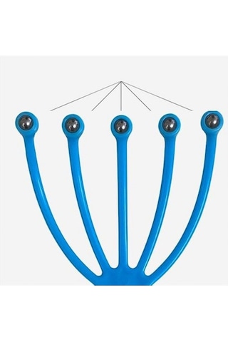Çok Fonksiyonlu 5 Uçlu Bilyeli Baş Boyun Bacak Kol Masaj Alet Rahatlatıcı Kafa Masaj Aparatı Beyaz