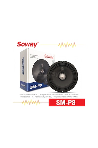 Soway Smp-8 20cm Midrange Kurşun Göbek 400w 180rms Hoparlör 2adet