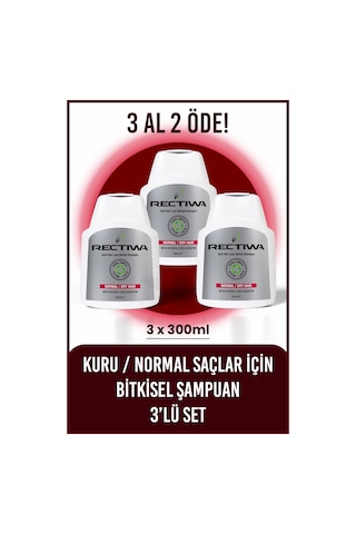 Rectiwa Kuru ve Normal Saçlar için Şampuan 3 x 300 ML