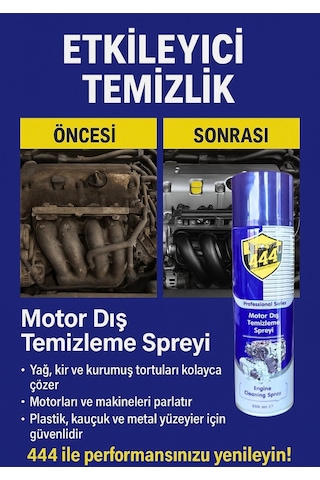 444 Motor Dış Temizleme 500 Ml Sprey X24'lü Avantajlı Paket