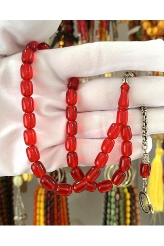 Kapsül Model Kırımızı Ateş Kehribar Tesbih