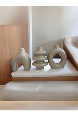 Minimal 3'lü Biblo Bej