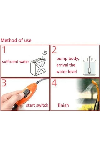 Tongxida Bosphorusboutique Taşınabilir Su Sigara Seti, 12v Sarı Kamp Kablo, Duş Çakmağı Açık 6 2.5l Sarı