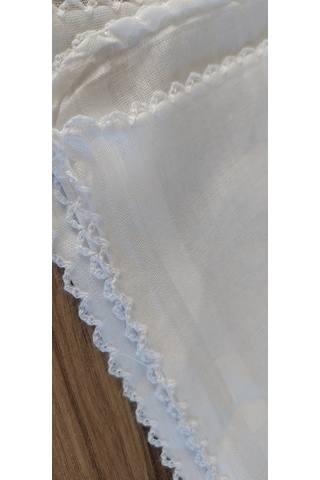 Algelsineve Algelsimeve Oyalı Düz Beyaz Pamuklu Tülbent Yazma