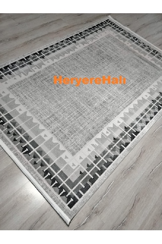 Quka Halı Istanbul %100 Akrilik 160x230 Cm Modern Halı Siyah - Gri