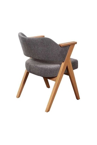 Viora Ahşap Kolçaklı Sandalye Gri