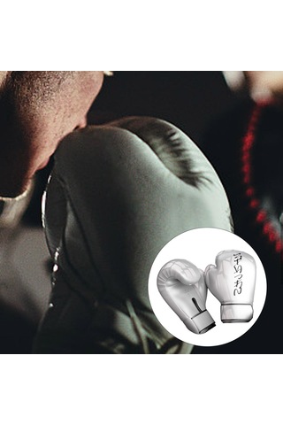 Boks Antrenman Eldiveni Müsabaka Muay Thai Egzersiz Dövüşü Boks Torbası Eldiveni 10oz Beyaz