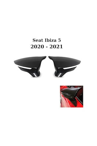 Seat Ibiza 5 2020 2021 Uyumlu Araca Özel Yarasa Batman Piano Black Ayna Kapağı Takımı