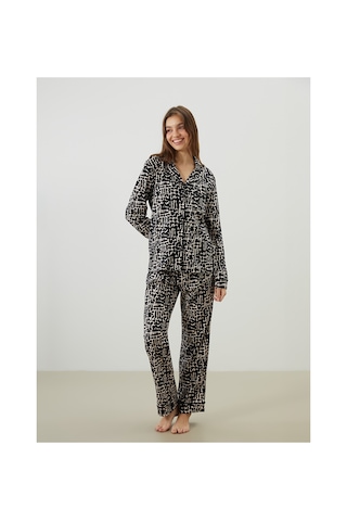 Lcw Dream Pembe Gömlek Yaka Leopar Desenli Kadın Pijama Takımı