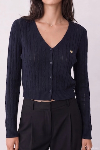 Quzu 27ktrk02751 Crop Triko Lacivert