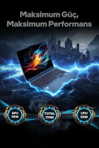 Game Garaj Slayer-X9T-5070-V2.12-C2 i9-14900HX 32 GB 1 TB SSD RTX5070 16" Free Dos Dizüstü Bilgisayar