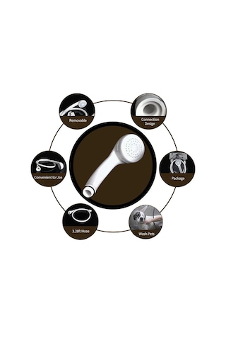 Lemestar Evcil Hayvan Yıkama El Tipi Duş Seti, 1m Esnek Hortum, Pvc-abs Malzeme, Evcil Hayvan/küçük Çocuk Yıkaması İçin Pratik Kullanim Diğer