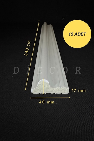 Diecor Dekoratif Boyanabilir 15 Adet 4 Cm Eğimli Polistren Duvar Çıtası Beyaz 4 Cm Model:xa144