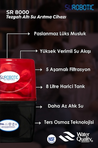 75 Gpd Membranlı 5 Filtreli Su Arıtma Cihazı 8 L Çelik Tanklı
