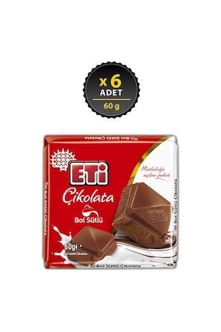 Çikolata Bol Sütlü Kare 60 G X 6 Adet
