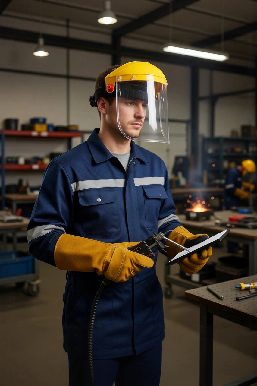 Polikarbonat Yüz Siperliği İş Güvenliği Koruyucu 1202 20cmx40cm Ce En 166 Essafe Siperlik