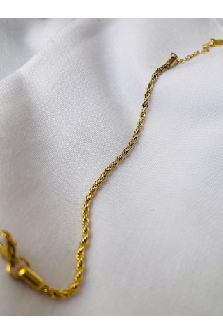 Mor Takı Burgu Model Çelik Bileklik Altın - Gold