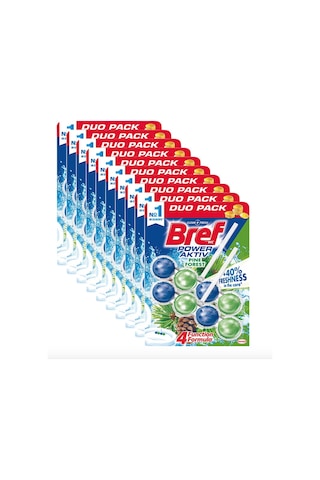 Bref Power Aktiv DuoPack Katı Wc Klozet Blok Çam Kokulu 10'lu 2 x 50 G