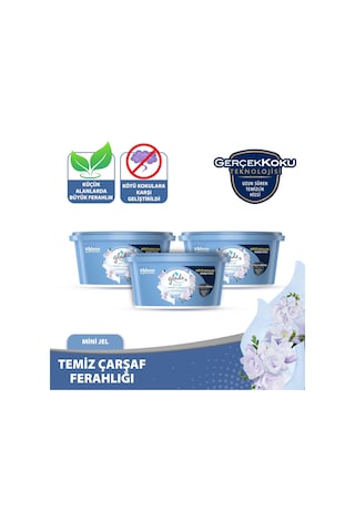 Glade Mini Jel Oda Kokusu Temiz Çarşaf Ferahlığı 3'lü Set