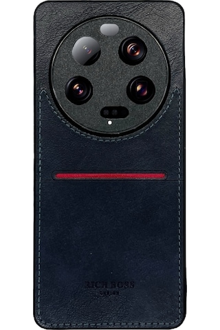 Xiaomi Mi 13 Ultra Kartlıklı Rich Boss Lüx Deri Kılıf Lacivert