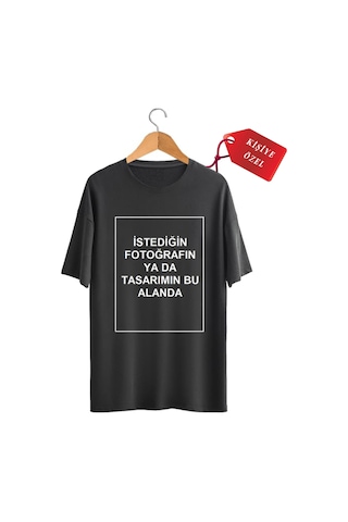 Kendin Tasarla T-shirt Kişiye Özel Tişört Baskılı Tshirt SIYAH