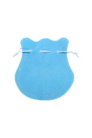 Kadife Kese Açık Mavi 100 Adet 11x14 Boy Takı, Altın Kesesi İpli & Büzgülü