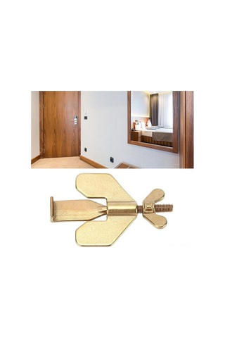 Besthome1 304 Çelik Altın Ev Otel Güvenlik Kapı Tıkacı, Taşınabilir Alarmlı Anticilp Gizli Engel Altın Altın