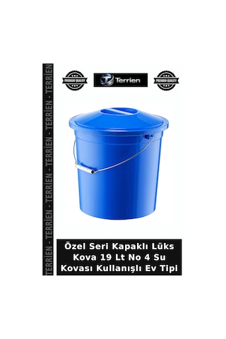 Özel Seri Kapaklı Lüks Kova 19 Lt No 4 Su Kovası Kullanışlı Ev Tipi Çok Renkli