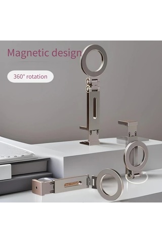 Motion003 30 Ev Gri Ağır Hizmet Manyetik Telefon Tutucu Katlanabilir Dönebilir Abs Plastik M Gri