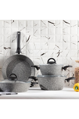 Bernardo Dora - 7 Parça Granit Tencere Seti