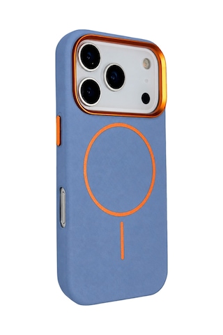 Joko Apple iPhone Uyumlu 18 Pro Max Luno Deri Magsafe Kapak - Sierra Blue 00