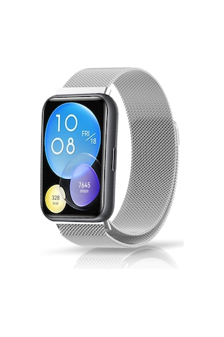 Huawei Watch Fit 2 Uyumlu Metal Hasır Manyetik Kordon Paslanmaz Çelik, Şık & Dayanıklı