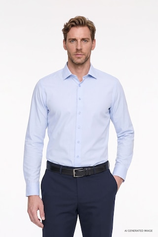AC&Co / Altınyıldız Classics Ütülemesi Kolay Slim Fit Dar Kesim Klasik Yaka Pamuklu Erkek Gömlek Açık Mavi