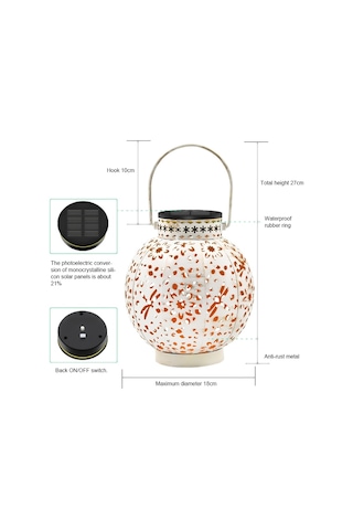 Sones Sz-20004 Güneş Feneri Dövme Demir İçi Boş Çim Lambası Açık Bahçe Dekoratif Lambası Bronz