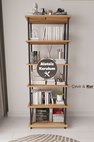 Çevir Kur 65 Cm Atlantik Çam Kitaplık Atlantik Çam