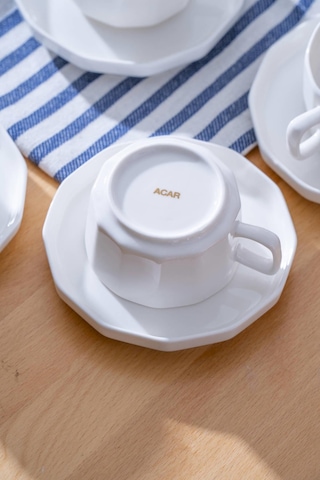 Acar Hexagon 6 Kişilik Çay Fincanı Takımı - 200 Ml