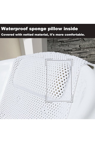 Wezone Banyo Tepsi Antipatlama Matı - Yumuşak Pamuklu Boyun Yastığı - Pvc Materyal - Beyaz - 125x36 Cm Diğer