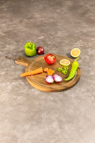 Naturalove Akasya Yuvarlak Kesme Tahtası