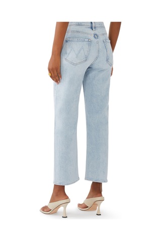Mother Denim Şık Ve Rahat Zipli Bilek Boy Kot Pantolon Işık Mavi