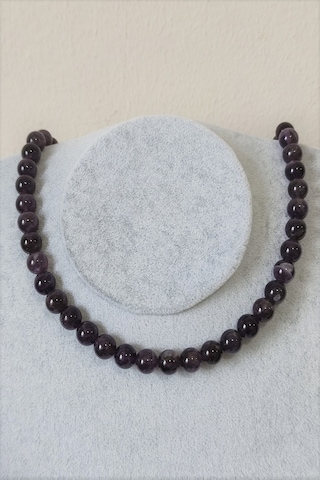 8 Mm Ametist Doğaltaş Kolye