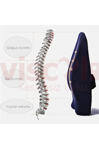 Viscoli Yastık Bel Yastığı Ortopedik Destek Yastık Oturma Minder Cırt Cırtlı Lastikli