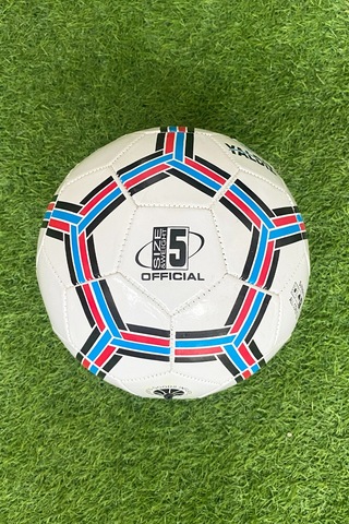 Futbol Topu Sert Zemin Halı Saha 5 Numara Beyazkırmızımavi