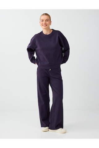 Jimmy Key Mor Yuvarlak Yaka Düz Kesim Modal Sweatshirt 6ww238328503
