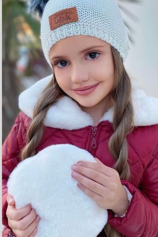 Turuncu Gardrop Çanta Ve Bere Dahil Peluş Detay Kız Çocuk Mont Çok Renkli