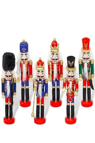 Mobgift Dekoratif Ahşap Kurşun Asker Biblo 6 Lı Set 13 Cm -