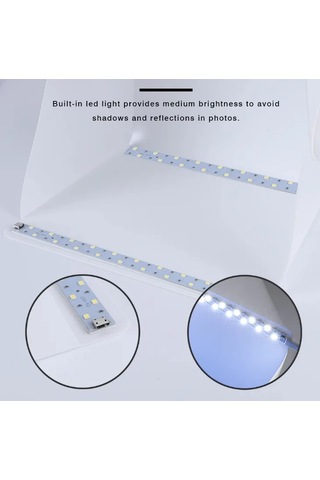 Oem Marka 5022 Led Küp Ürün Çekim Çadırı 20x20x20 Beyaz - Siyah